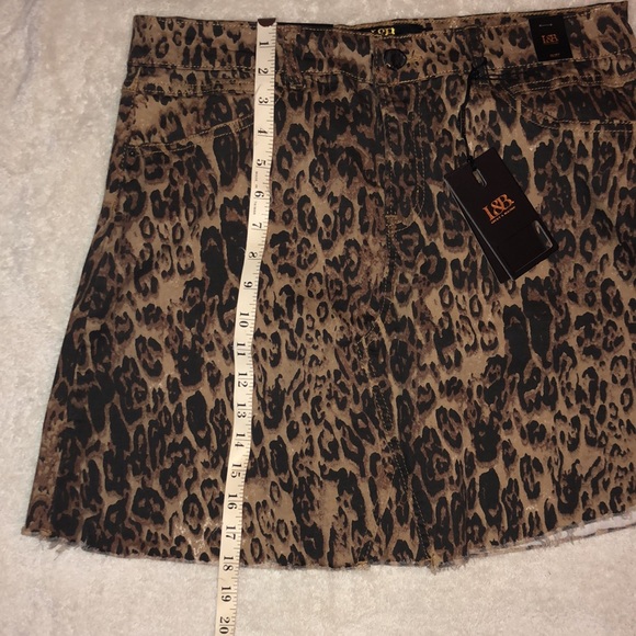 L&B Leopard Print Denim Mini Skirt NWT Size 14 - Picture 3 of 5